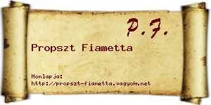 Propszt Fiametta névjegykártya
